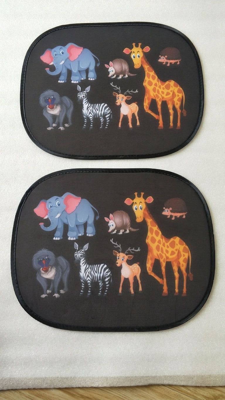 Car interior sun shield, side window heat insulation, sun protection static static sticker, sun shield, cartoon window film with logo printing