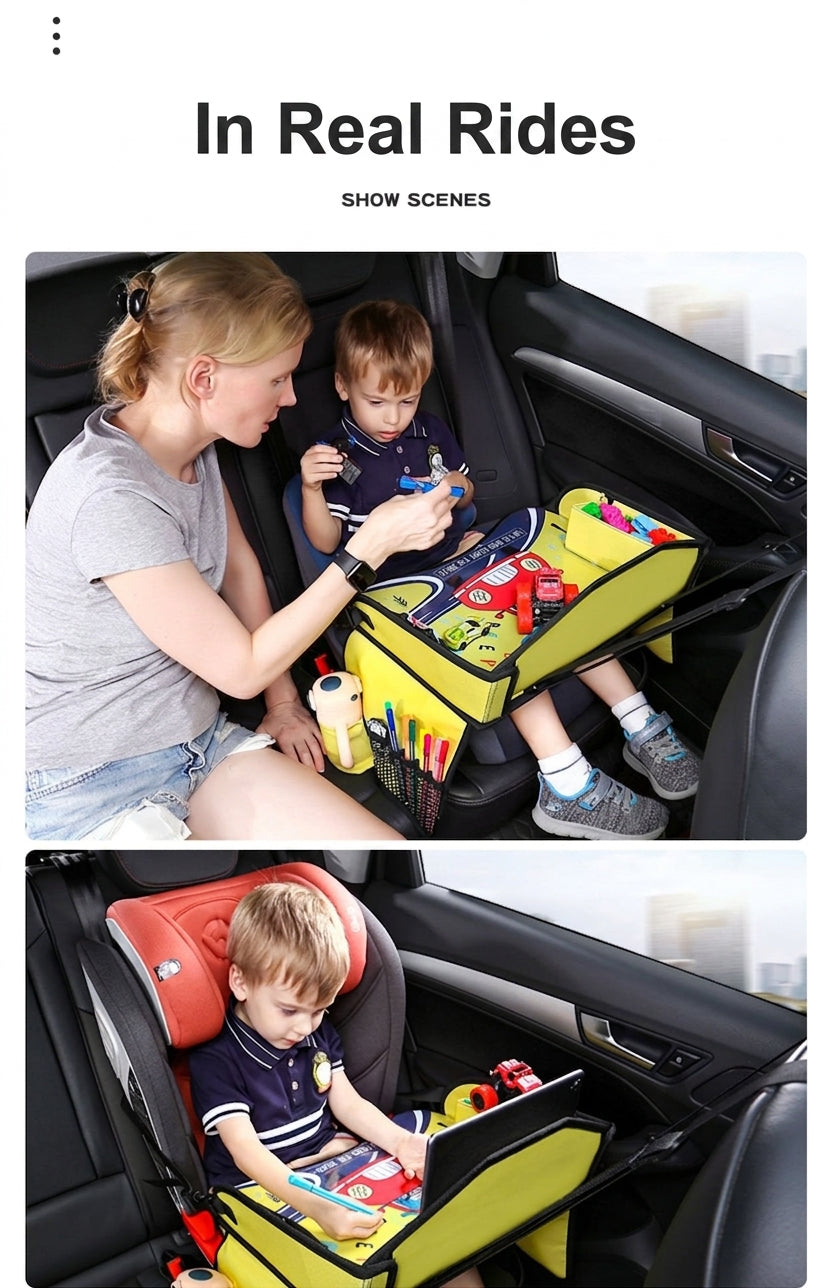 Cross-border car mini table, children's travel tray, car rear seat soothing tool, safety seat folding table