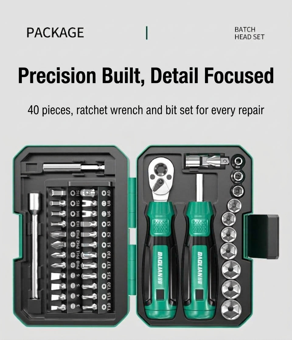Screwdriver set, motorcycle bike repair tool, repair socket, ratchet wrench, rider tool kit