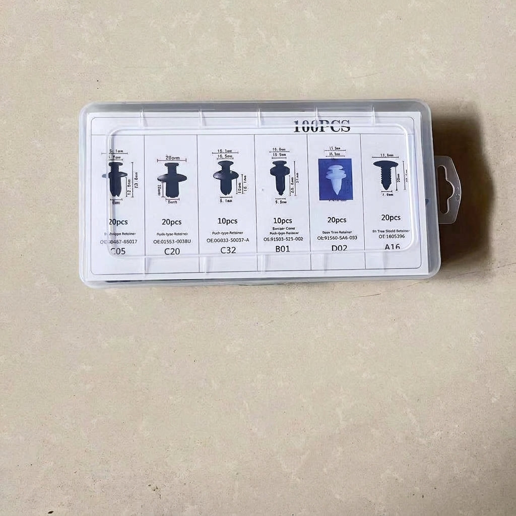 Domestic trade and foreign trade 100PCS car general boxed buckle combination set door panel nylon wheel eyebrow clamp HE26