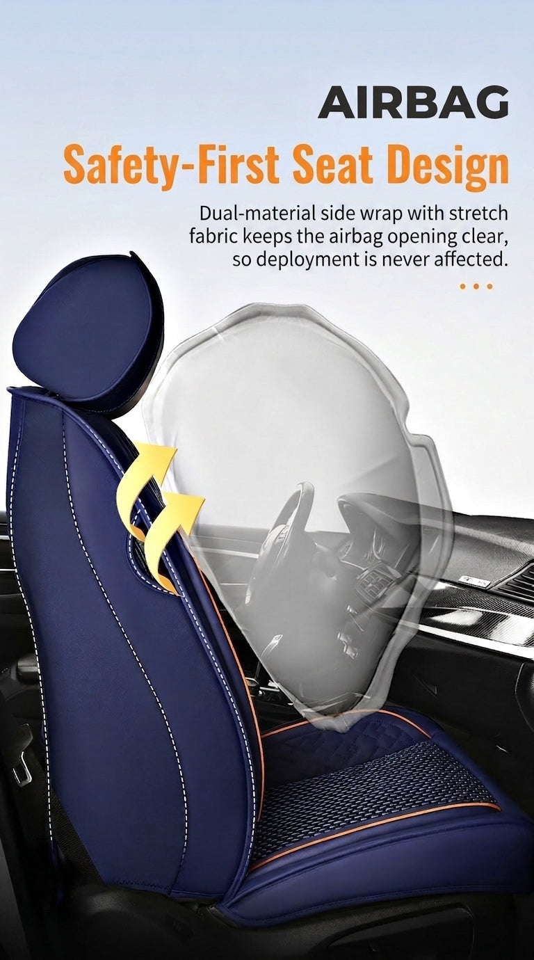 The 2025 new lumbar Napa leather ice silk car seat cushion is suitable for all seasons
