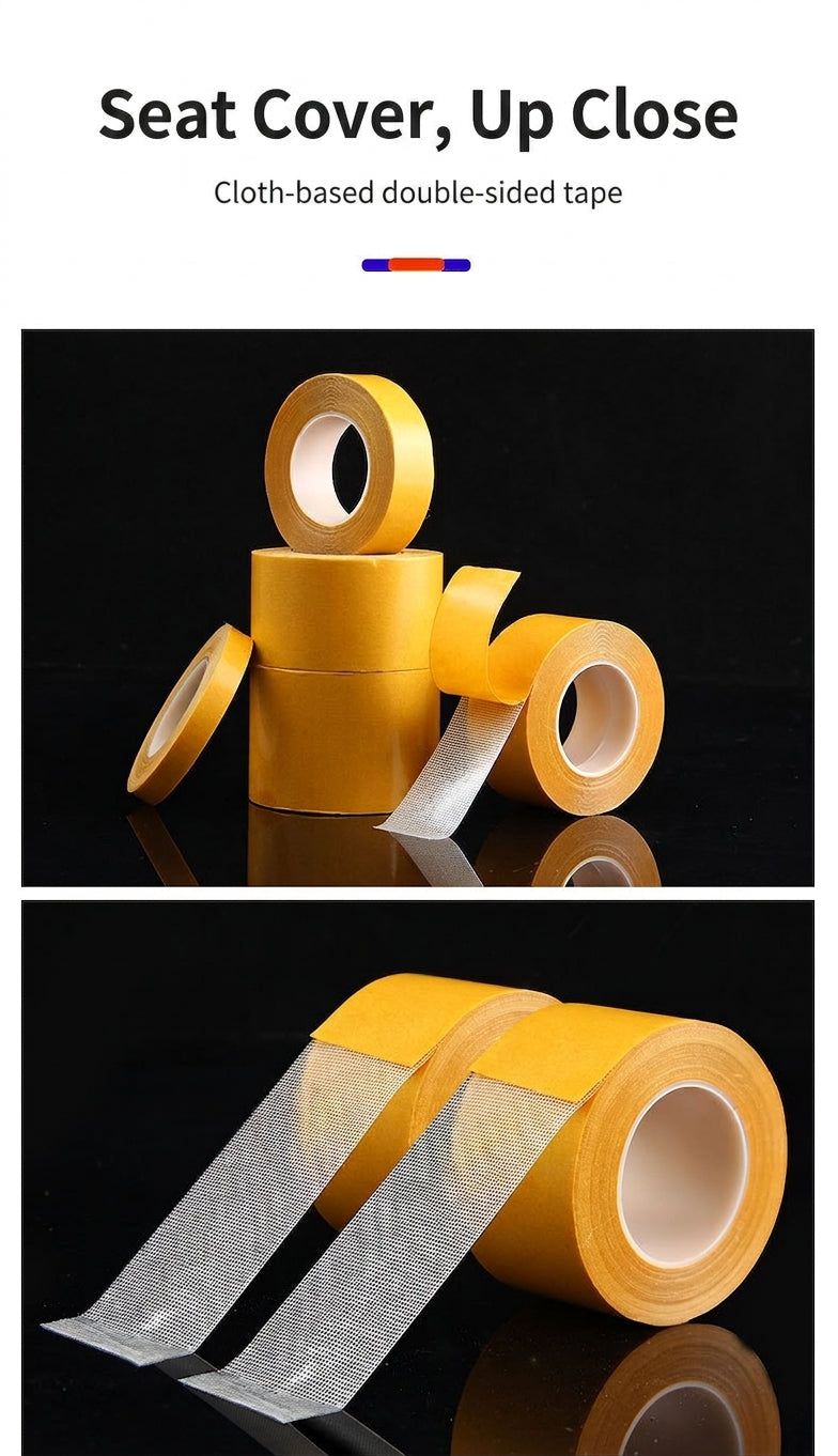 20-meter long cloth-based tape, strong adhesive, non-slip, waterproof carpet mat, fixing tape, no residue, mesh cloth-based double-sided tape