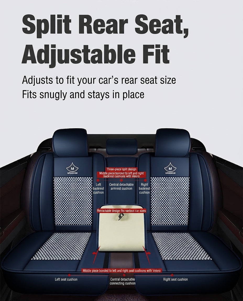 2024 car seat cushions, all-season universal, full coverage five-seater car seat cushions, summer breathable ice silk seat covers wholesale