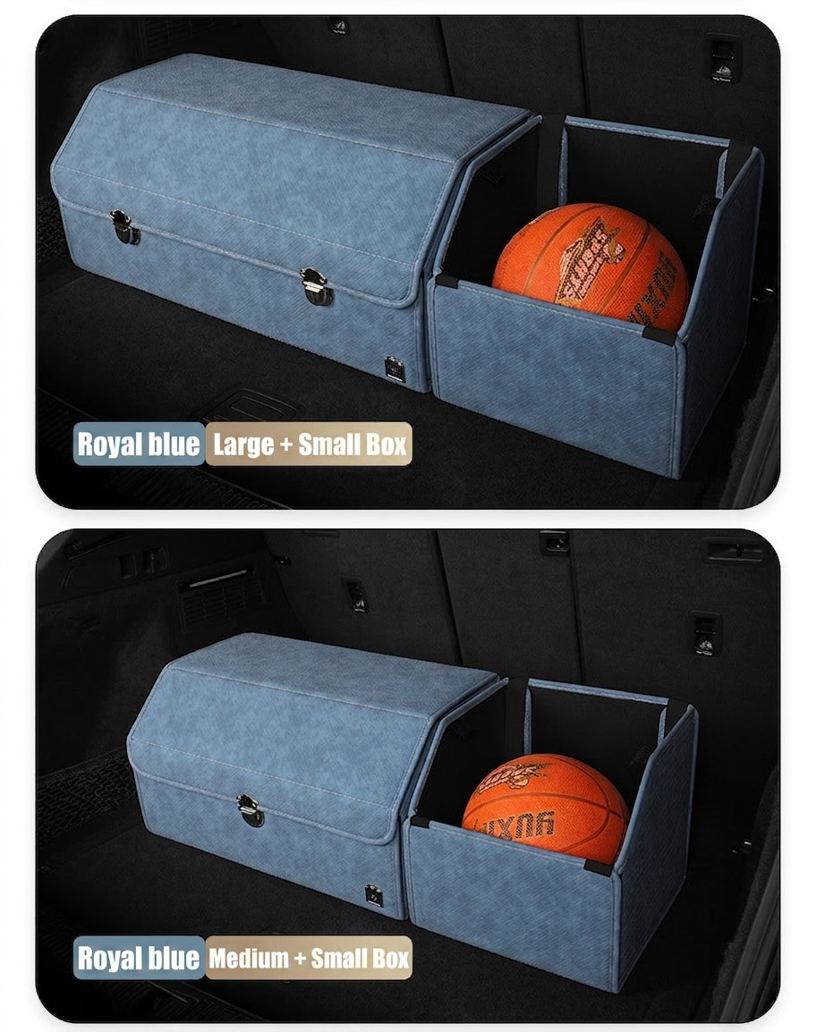 New woven pattern car trunk storage box, foldable car storage box, leather organizer box, factory wholesale