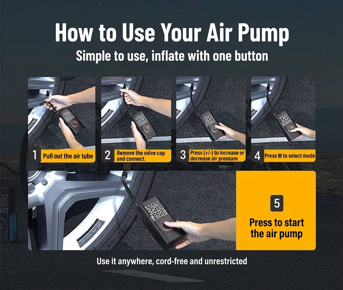 Cross-border portable air pump, mini bike, electric tire, pump, handheld, charging, dual-purpose car inflatable