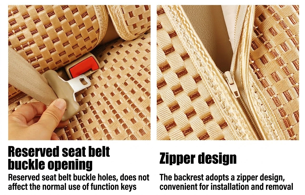Car seat cushion all-season universal ice silk summer seat cushion full enveloping seat cover car interior seat cushion five seat cover cushion