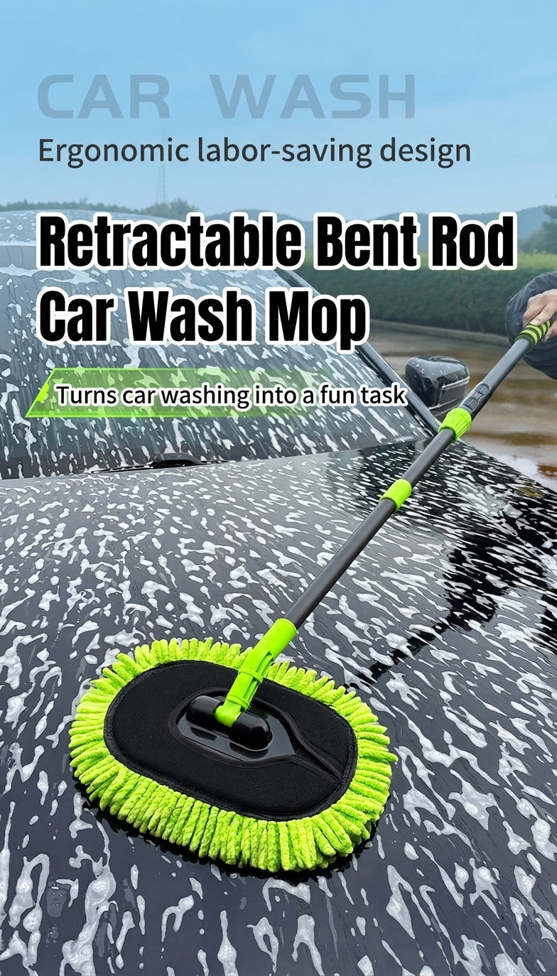 Car wash mop, car wash brush, car brush bristles, retractable long rod, retractable car wash brush cleaning tool