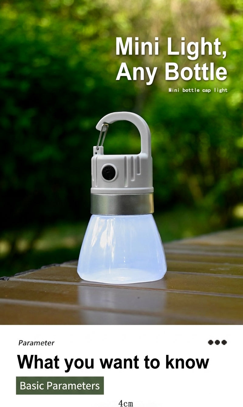 Portable Bottle Cap Light - Gray
