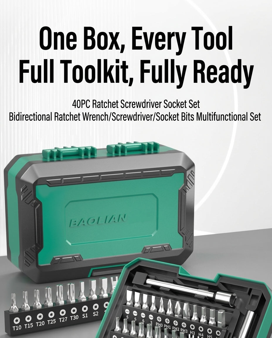 Screwdriver set, motorcycle bike repair tool, repair socket, ratchet wrench, rider tool kit