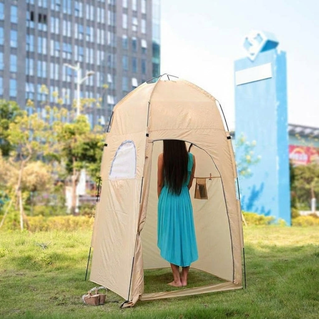The new changing tent is portable for bathing, birdwatching, fishing, toilet guard, and portable warmth, preventing light leakage
