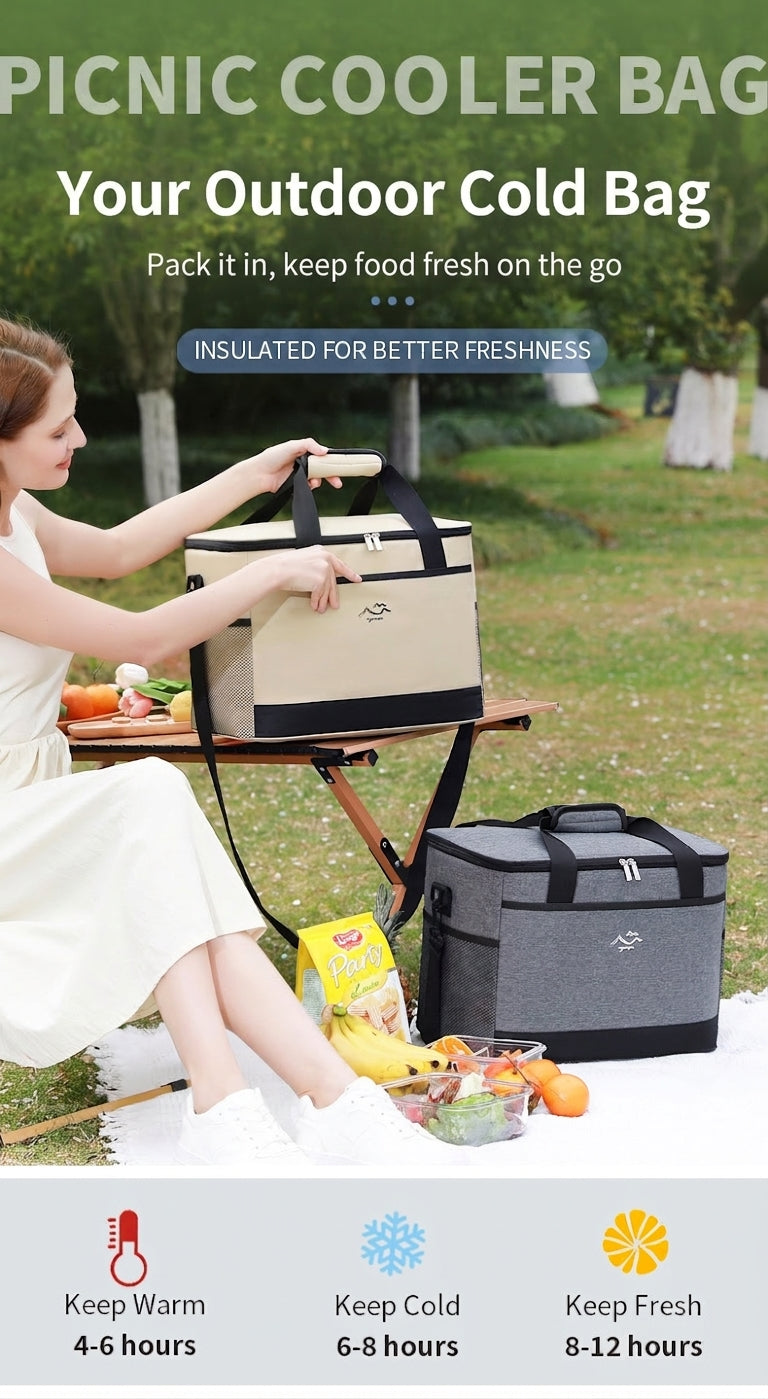 Insulated Cooler Bag, Portable Cold Storage