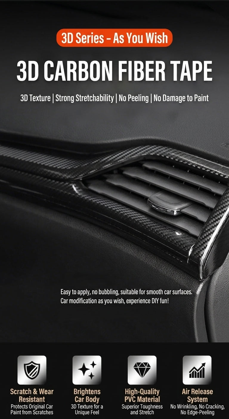 3D carbon fiber car stickers, door sill protection strips, bumper scratch and anti-collision tape, motorcycle and bicycle waterproof