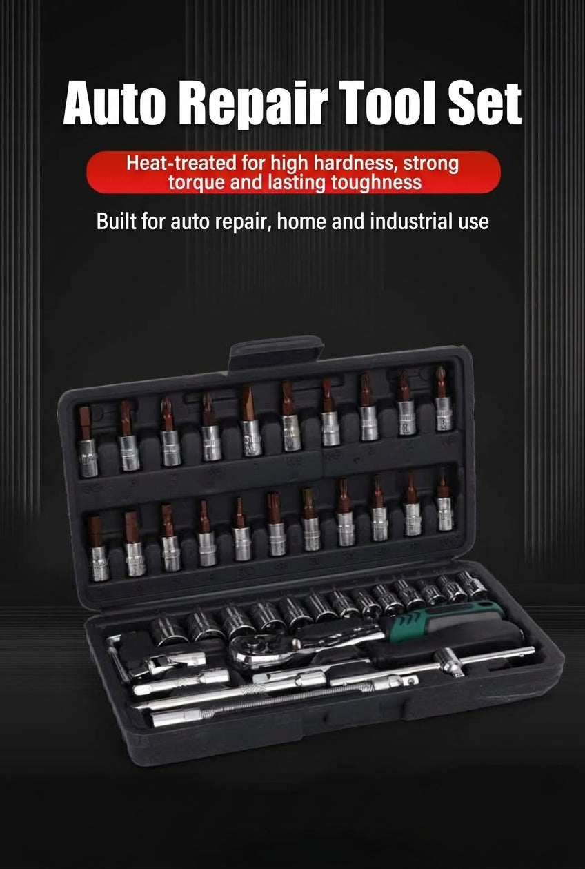 Natural S2 Bit Head 72-Tooth Ratchet Wrench Auto Repair Mechanical Repair Household Repair Sleeve Tool Set Hardware Toolbox