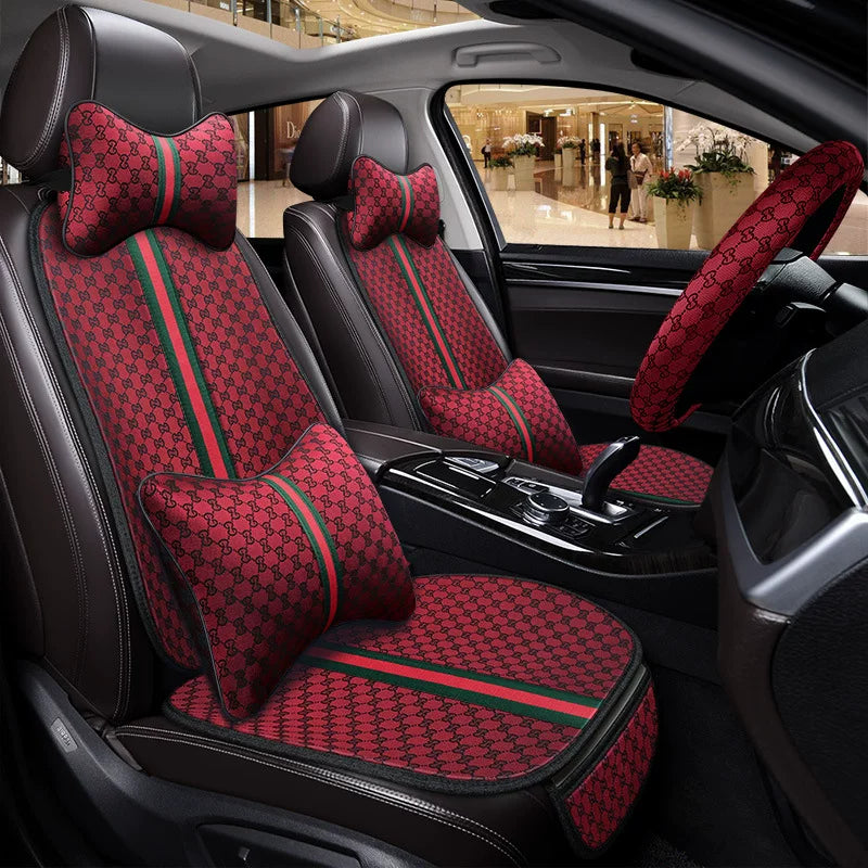 Car seat cushion all-season universal Kuqi three-piece set