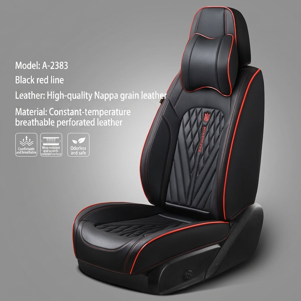 Car seat cushion Nappa leather breathable all-season universal seat cover, full-coverage high-end seat cushion car seat protective cover