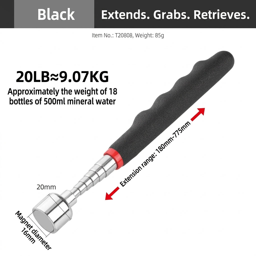 8LB Pickup Retractable Magnetic Suction Rod with Light Magnetic Rod Auto Repair Tool Metal Picker Suction Rod