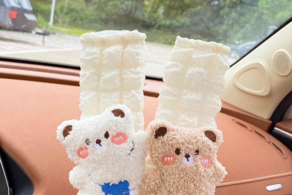 Car seat belt shoulder pads, creative cute children's anti-strain safety belt, and a pair of decorative protective covers