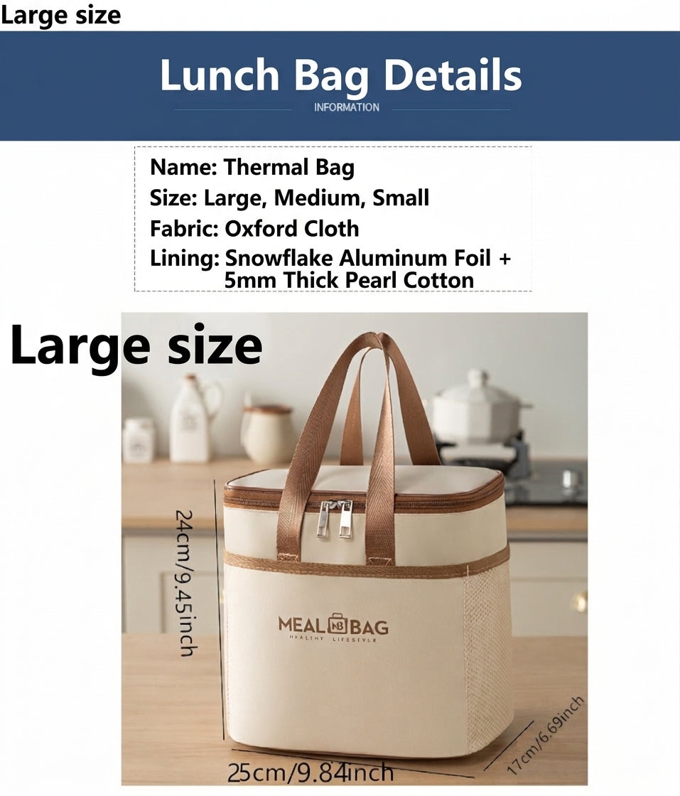 Insulated Lunch Bag, Waterproof Oxford Cloth