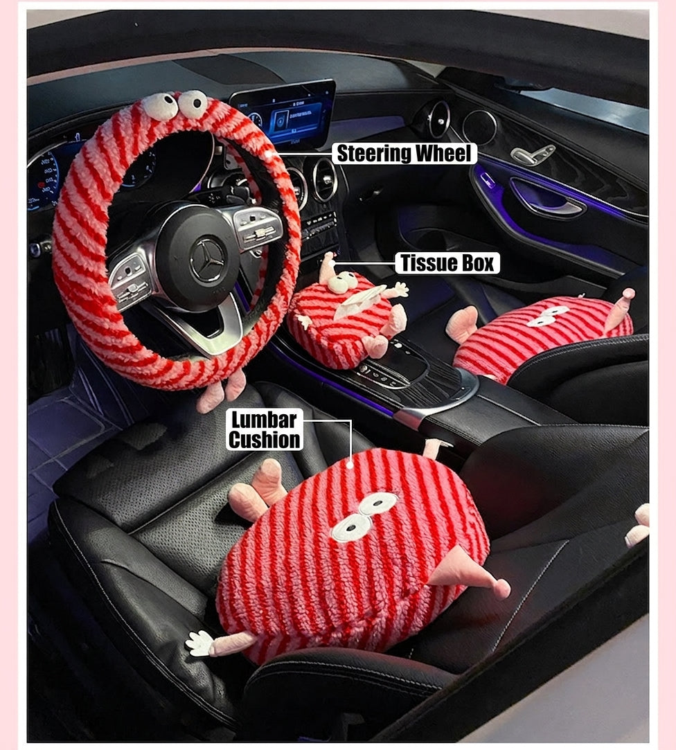 Winter plush steering wheel covers, 2024 new Monster non-slip warm all-season GM heated handlebar covers, women's version