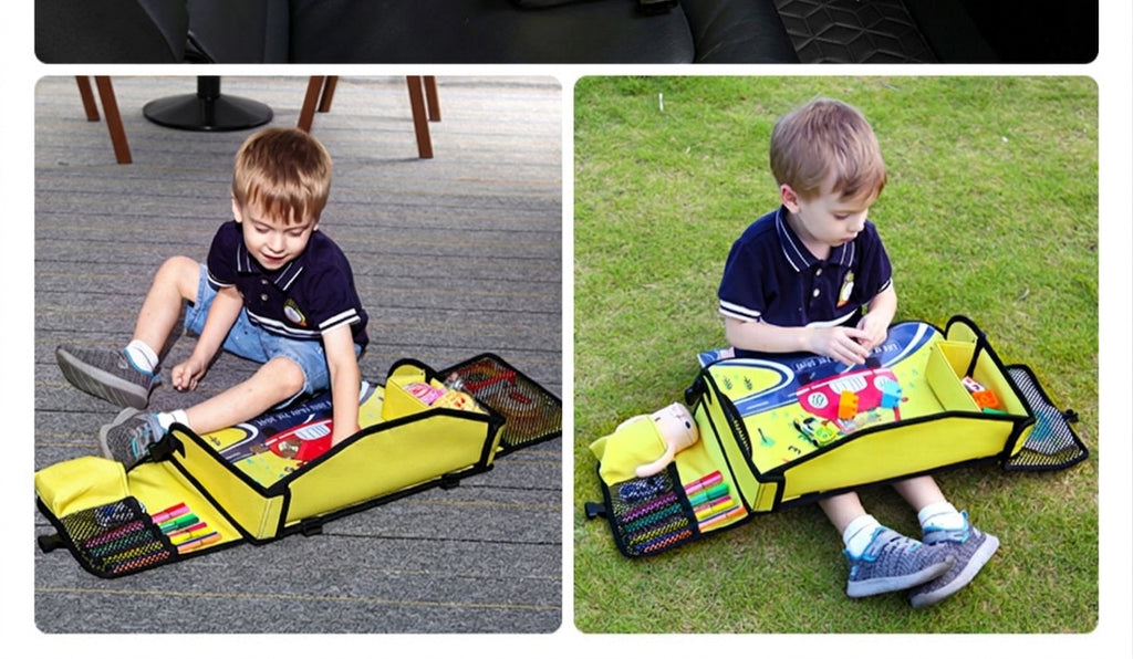 Cross-border car mini table, children's travel tray, car rear seat soothing tool, safety seat folding table