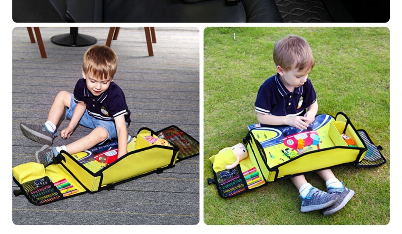 Cross-border car mini table, children's travel tray, car rear seat soothing tool, safety seat folding table