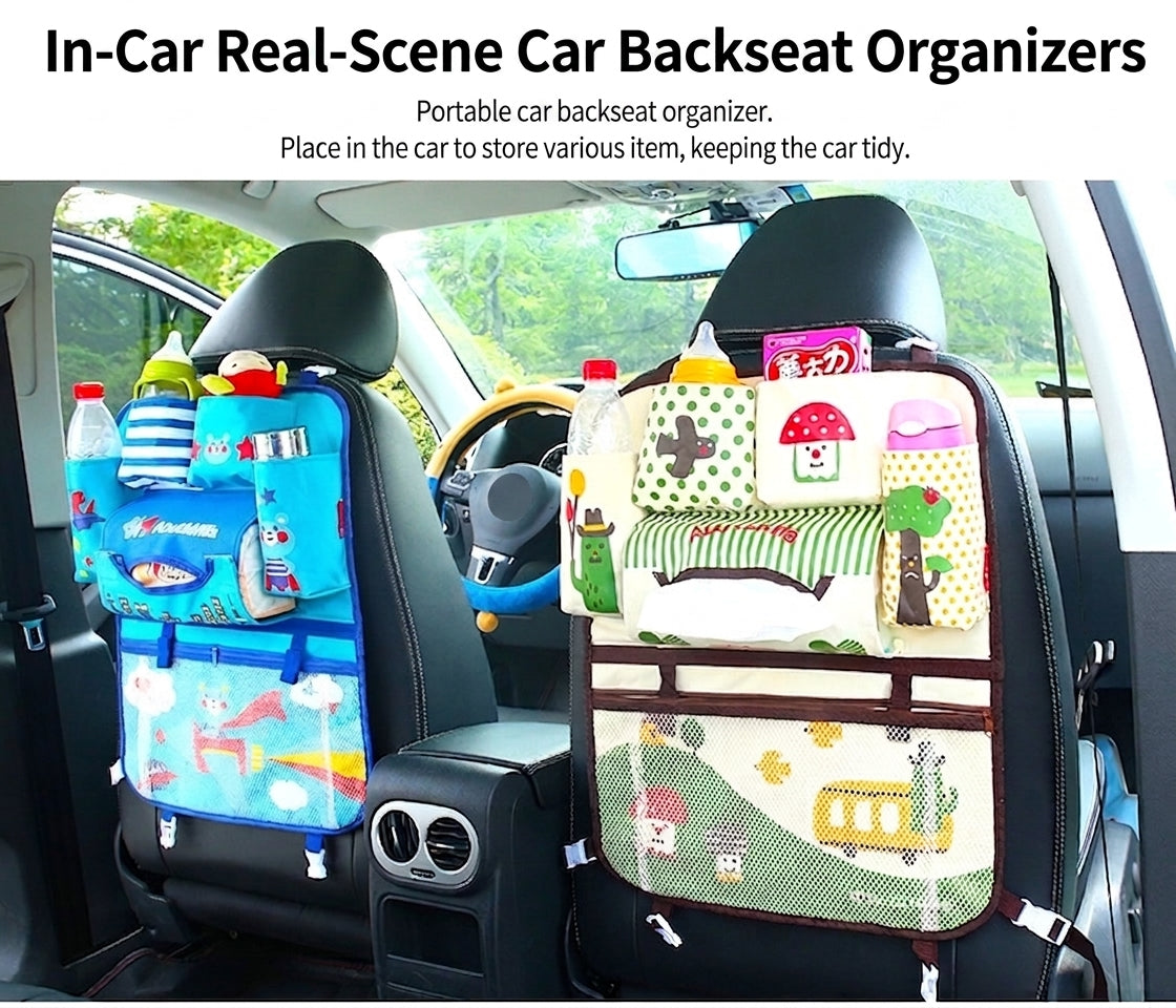 New car seat back bag, Japanese cartoon cute multifunctional storage bag, baby supplies, car storage hanging bag