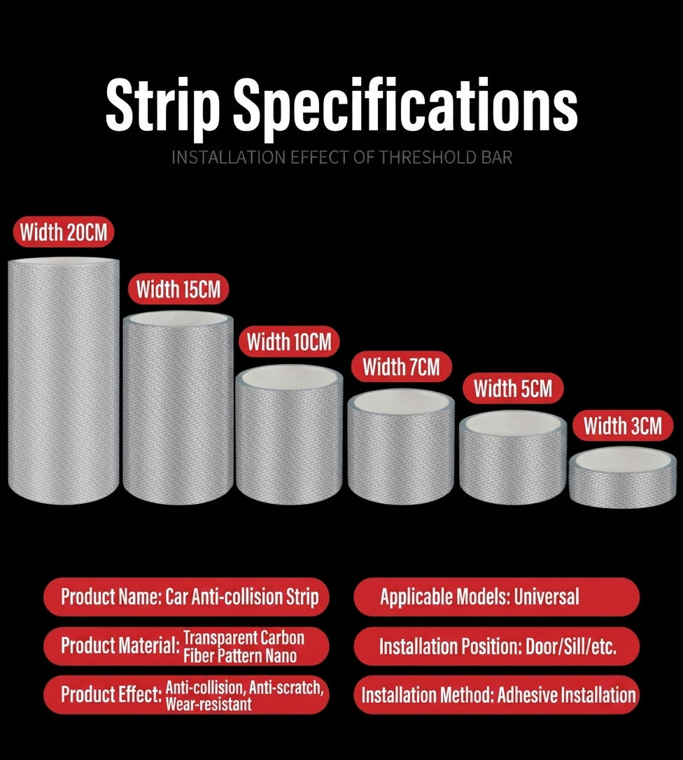 Car sill strips, carbon fiber bumper anti-collision strips, anti-stepping paste, carbon fiber pattern, universal body film stickers, decorative strips