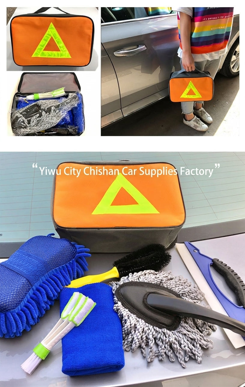 Cross-border car wash tools, complete set, cleaning seven-piece sponge car wash brush, professional beauty maintenance car supplies