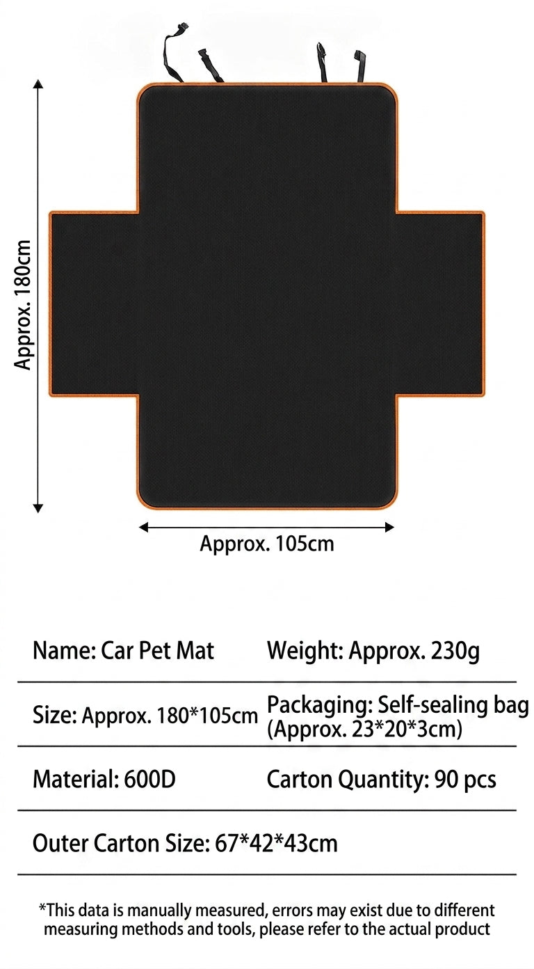 Best-selling car rear seat trunk mat for pet cars, multifunctional car seat mat for dogs, anti-dirt seat