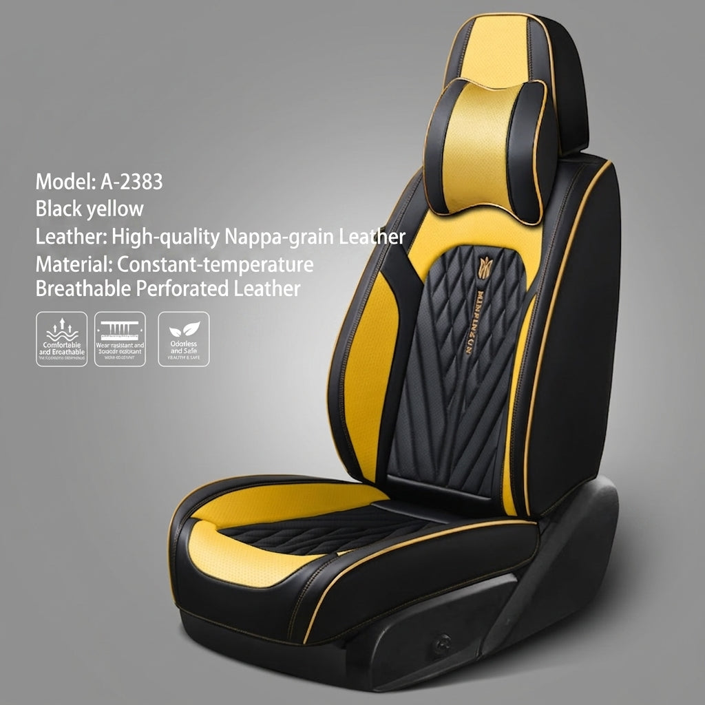 Car seat cushion Nappa leather breathable all-season universal seat cover, full-coverage high-end seat cushion car seat protective cover