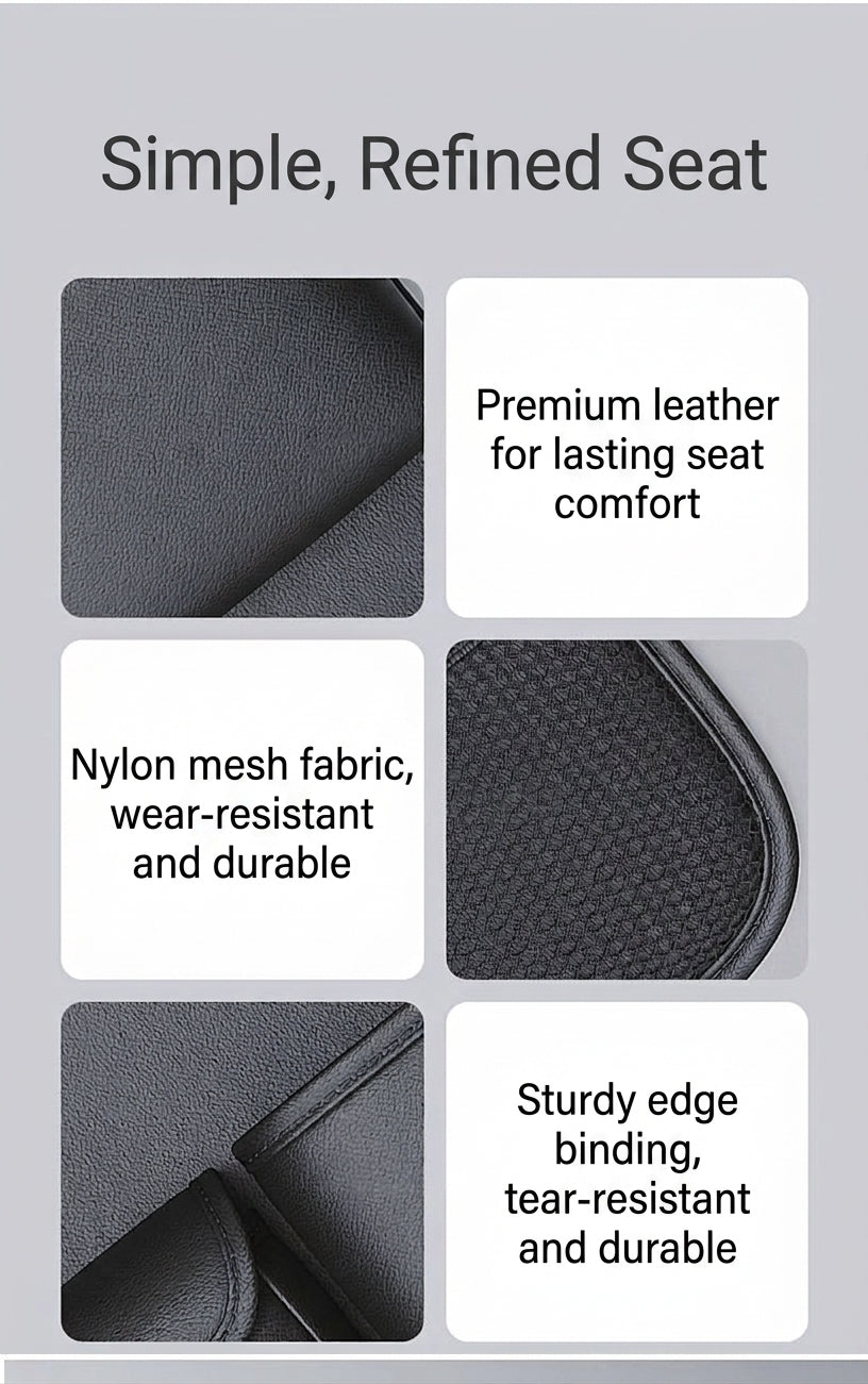 Car seat back storage bag, leather rear storage box, dining table model car seat back hanging bag, anti-kick mat