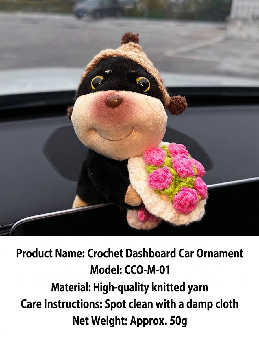 Car ornaments cute dolls bee dog car central control screen party doll display screen decoration car interior products
