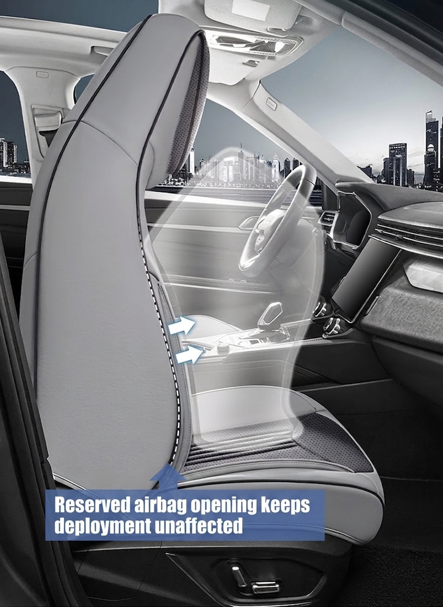 3D Nappa leather car full-coverage integrated headrest cover, all-season universal sports seat cover, leather seat cushion manufacturer wholesale