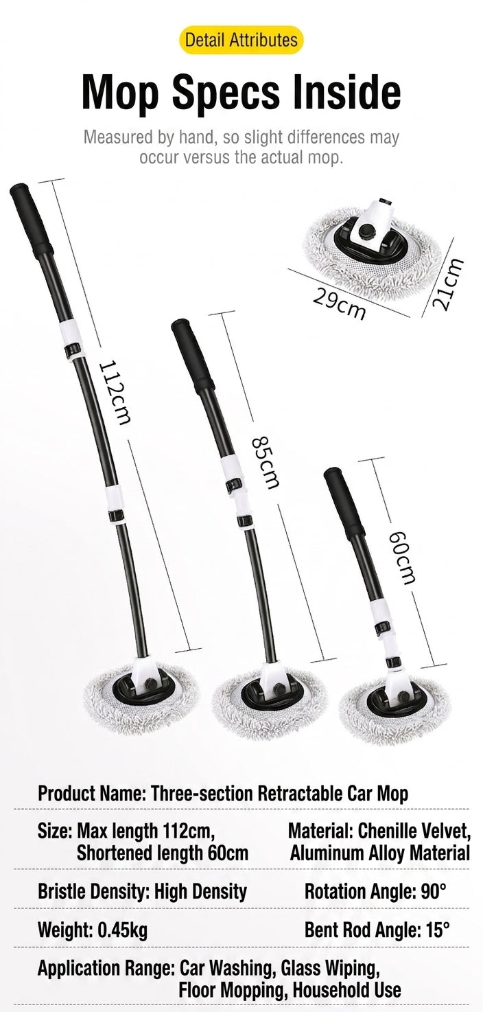 Car Wash Mop Retractable Long Handle Bending Bar Brush Car Brush Car Brush Car Wash Brush Soft Bristle Cleaning Tools Wholesale
