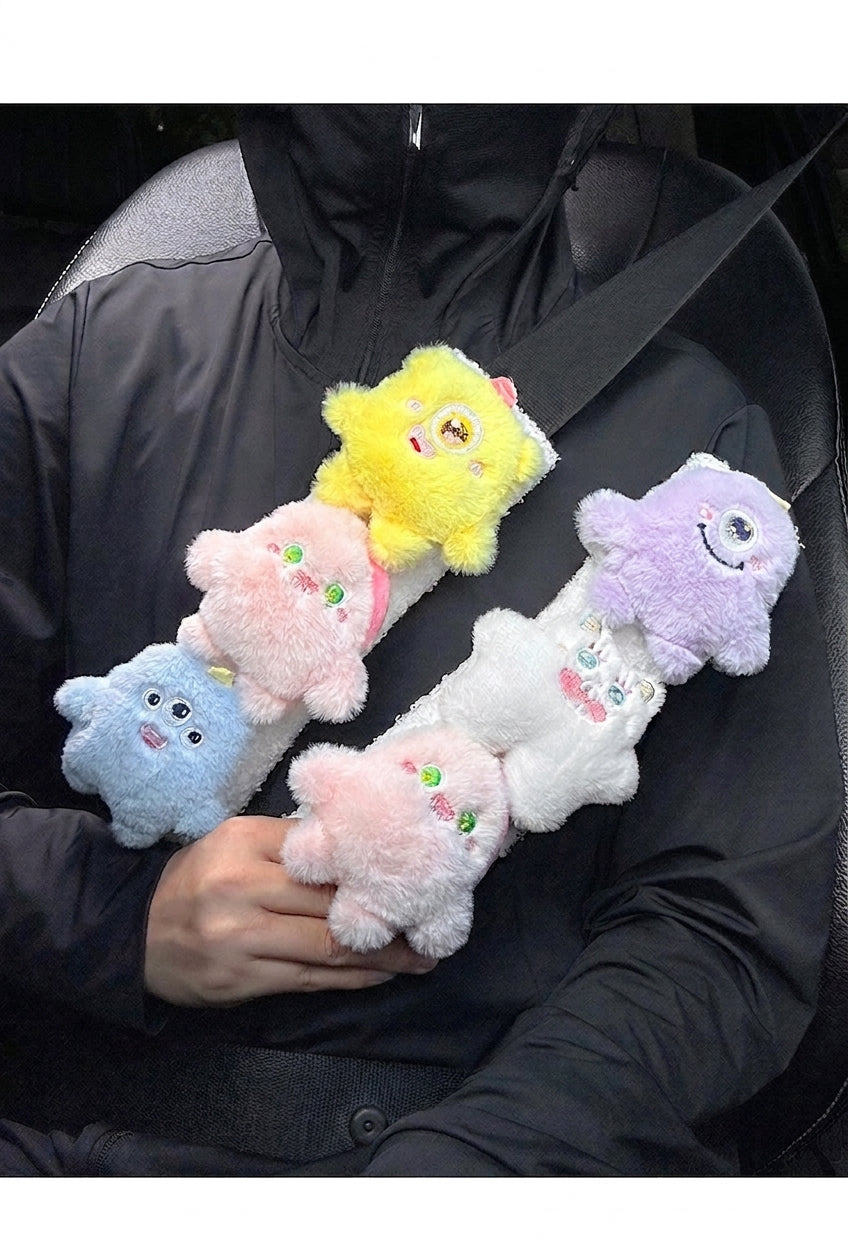 Car seatbelt shoulder pads, wear-resistant clothes, plush plush plush figures, car safety belt protective covers, cute monster girls