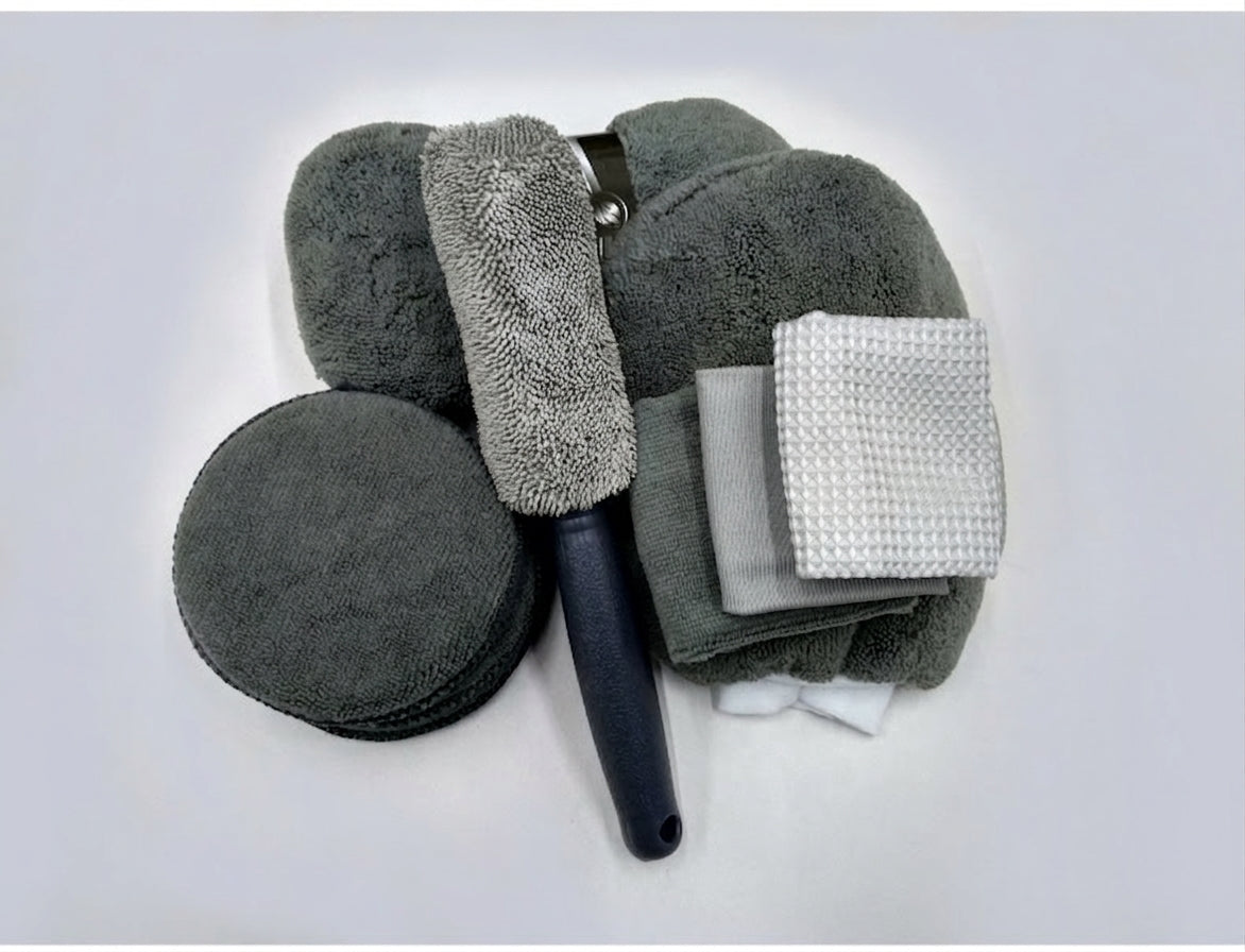 Car Wash 9 Piece Set Car Towel Home Car Beauty Cleaning Gloves Towel Wipes Waxing Sponge Wheel Brush