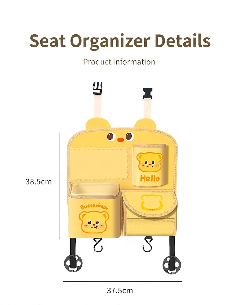 Car storage hanging bag, multifunctional creative cute car seat rear storage rack, tissue box inside car, trash bin