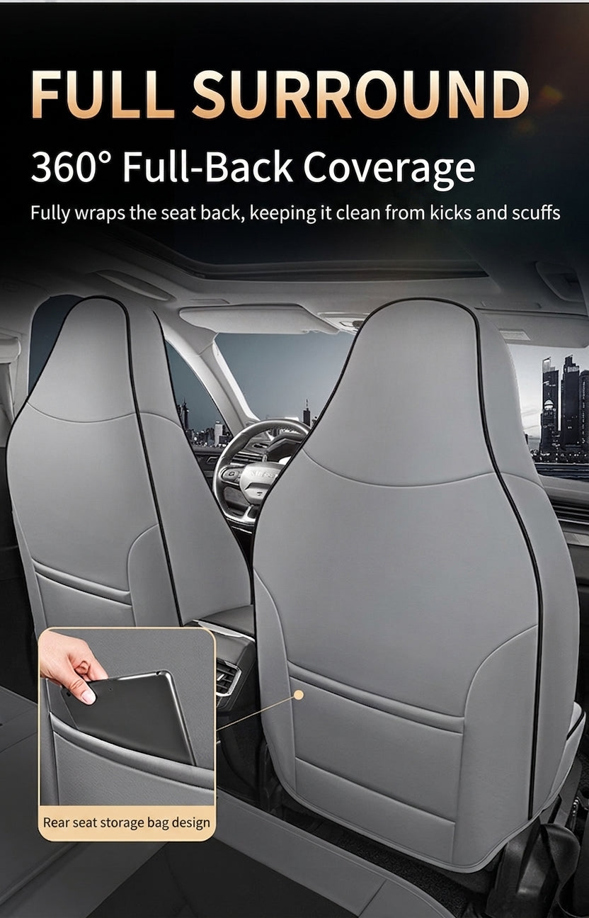 3D Nappa leather car full-coverage integrated headrest cover, all-season universal sports seat cover, leather seat cushion manufacturer wholesale