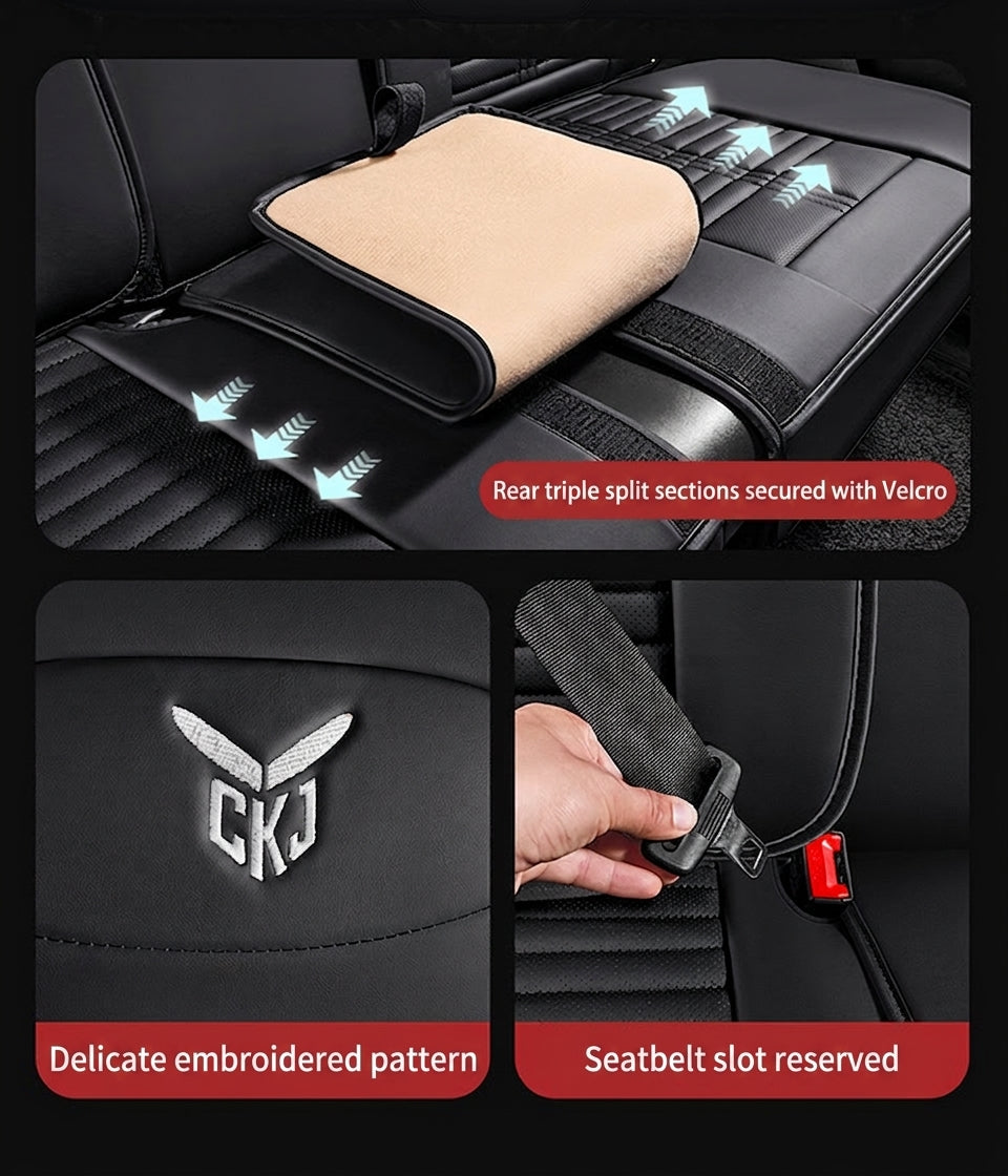 Cross-border car seat cushions with a light luxury, premium feel, all-around car seat cushions, all-season universal, simple, breathable, stain-resistant, and stain-resistant