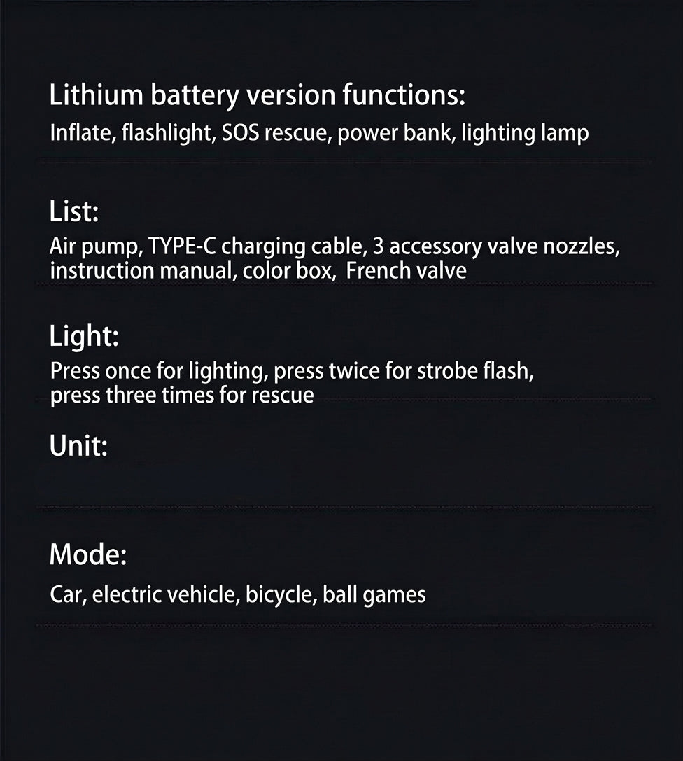 Cross-border portable air pump, mini bike, electric tire, pump, handheld, charging, dual-purpose car inflatable