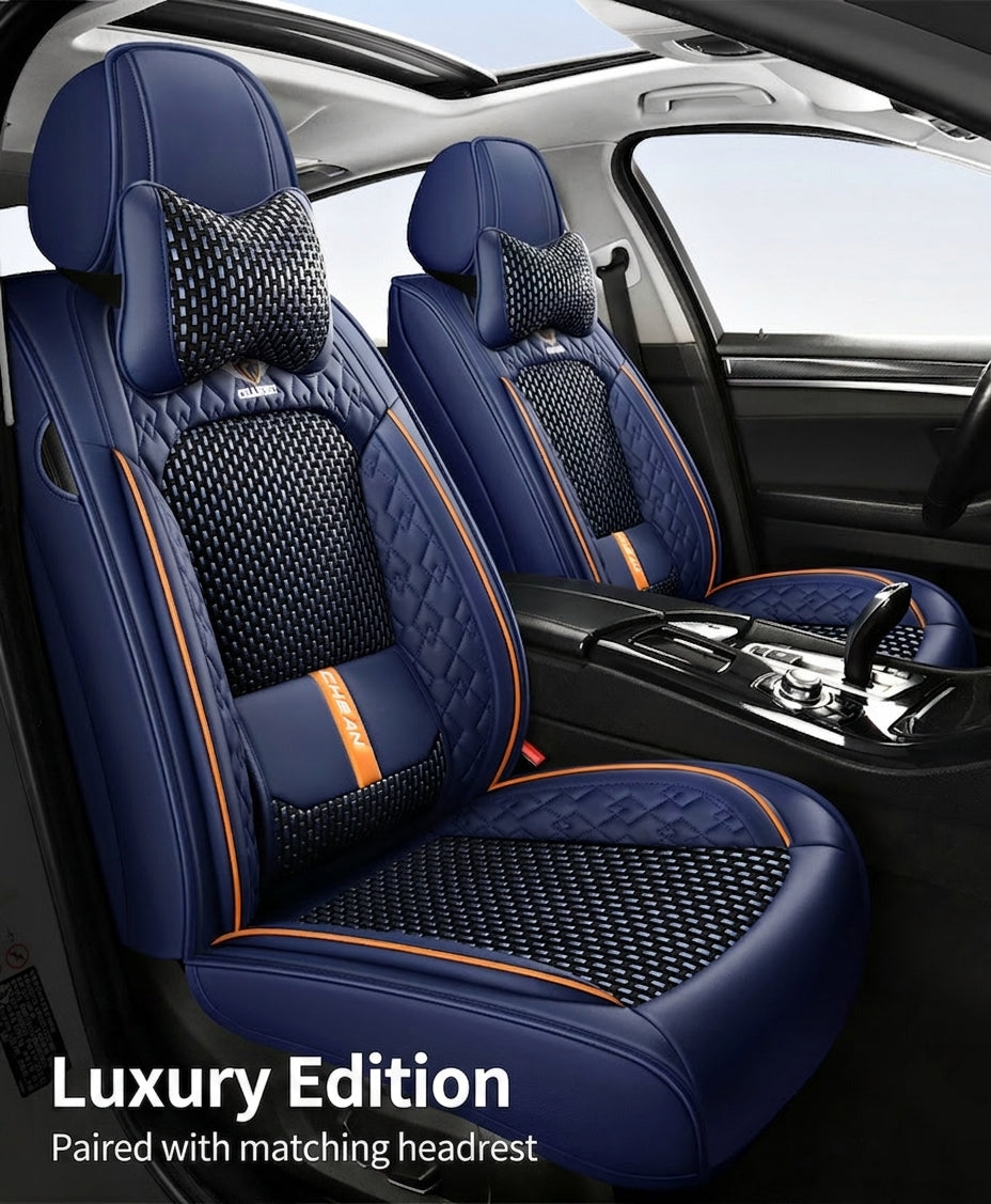 The 2025 new lumbar Napa leather ice silk car seat cushion is suitable for all seasons