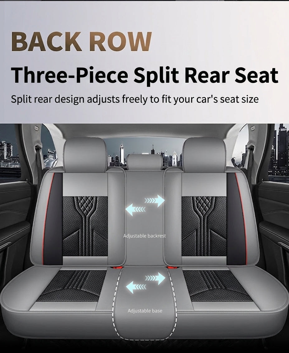 3D Nappa leather car full-coverage integrated headrest cover, all-season universal sports seat cover, leather seat cushion manufacturer wholesale