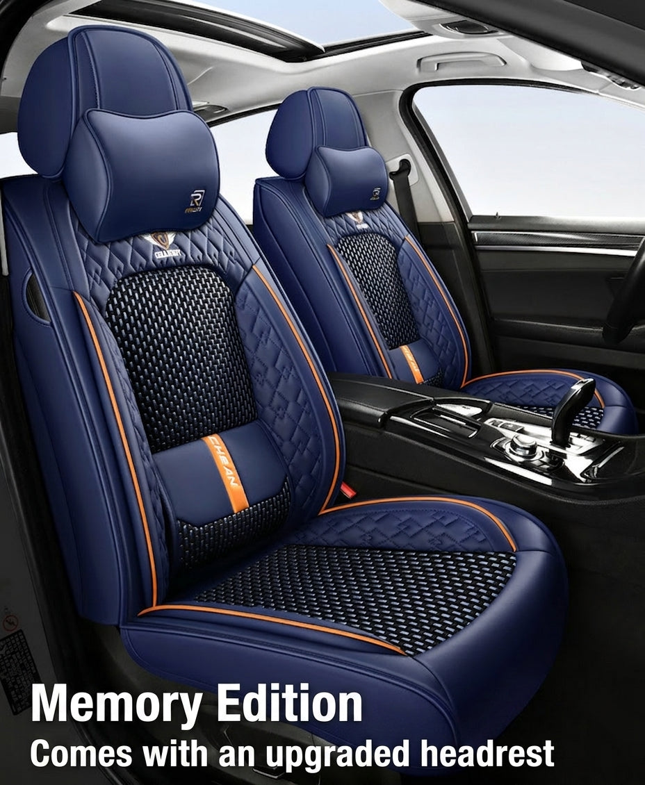 The 2025 new lumbar Napa leather ice silk car seat cushion is suitable for all seasons