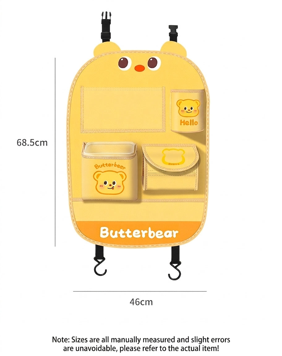 Car storage hanging bag, multifunctional creative cute car seat rear storage rack, tissue box inside car, trash bin