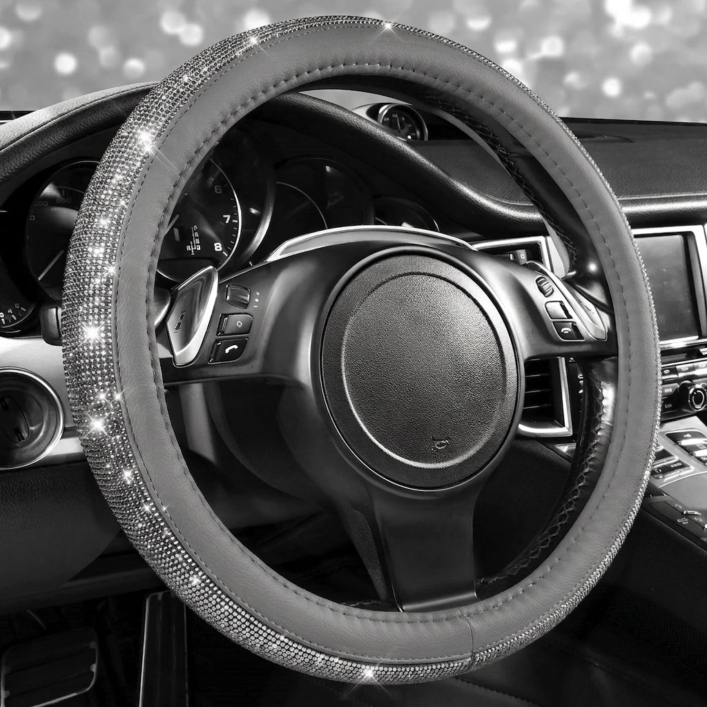 New car rhinestone fully rhinestone-hot rhinestone steering wheel, personalized handlebar cover, unisex steering wheel, Amazon