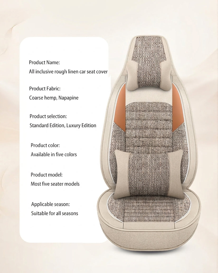 25 years new linen split head car seat cushion four seasons universal seat cover original piece drop shipping cross-border wholesale
