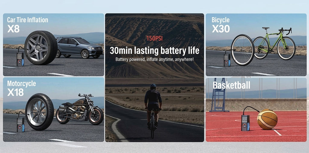 Cross-border portable air pump, mini bike, electric tire, pump, handheld, charging, dual-purpose car inflatable
