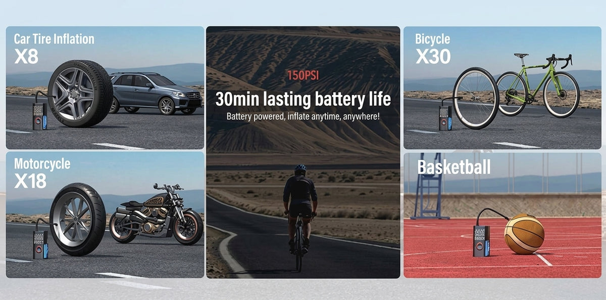 Cross-border portable air pump, mini bike, electric tire, pump, handheld, charging, dual-purpose car inflatable
