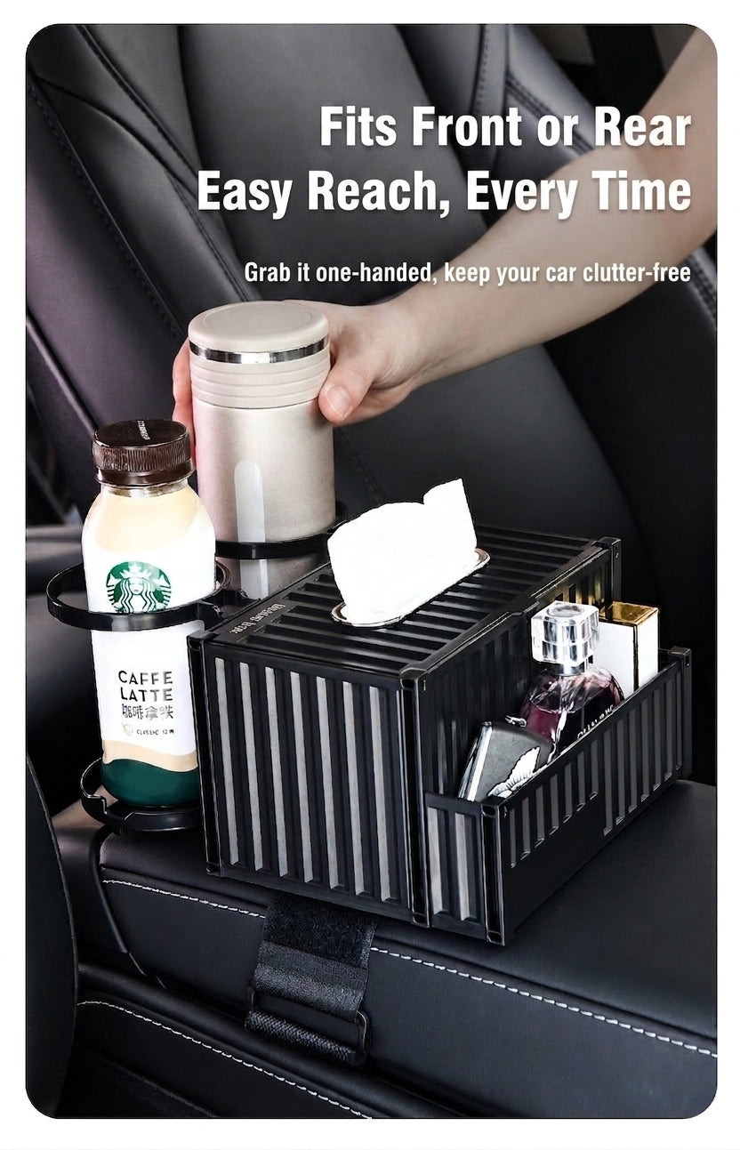 Car tissue box, armrest box, multifunctional water cup holder, storage box, creative and simple car interior sundries storage box
