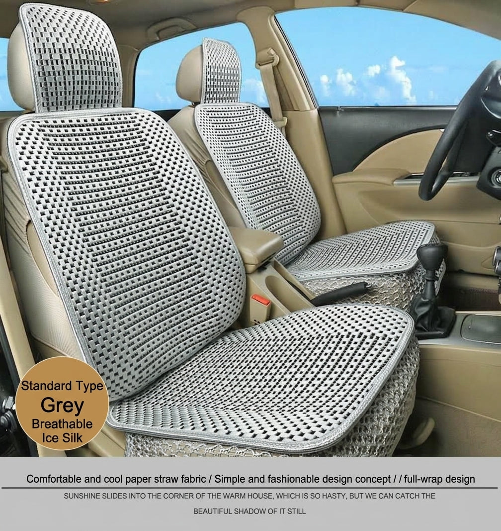 Summer Ice Silk car seat cushion, all-season universal breathable, summer-specific all-encompassing car seat cover, single-seat, five-seater, cross-border design